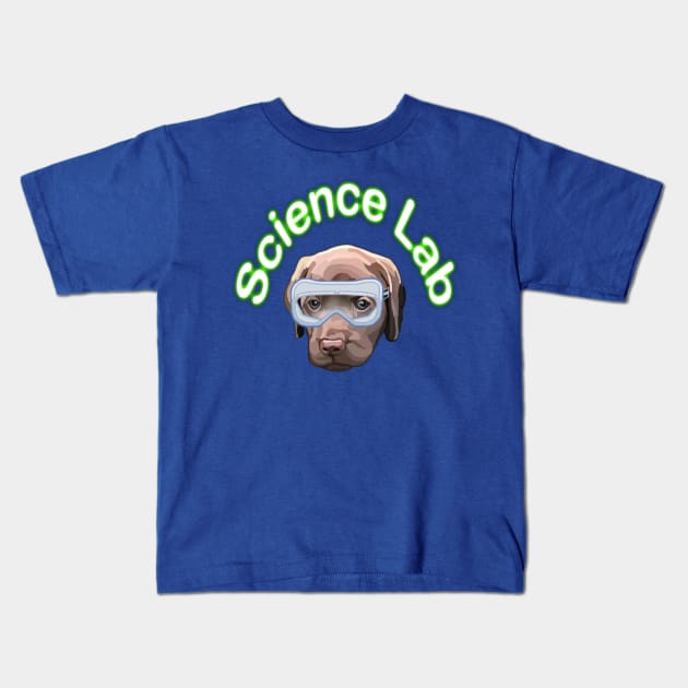 Science Lab Brown Labrador Puppy Dog Kids T-Shirt by Art by Deborah Camp